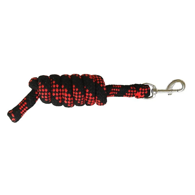 Tabelo Acrylic 6' Lead Rope with Bolt Snap Black/Red / 6'