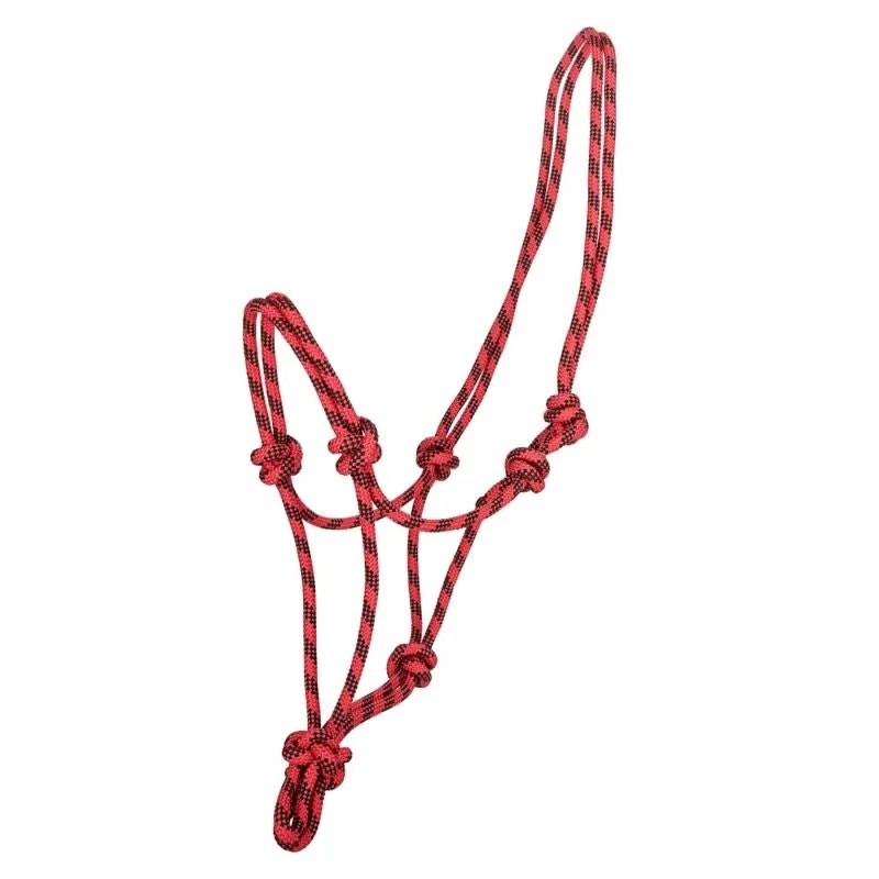 Tabelo Cowboy Rope Halter Red/Black / Horse