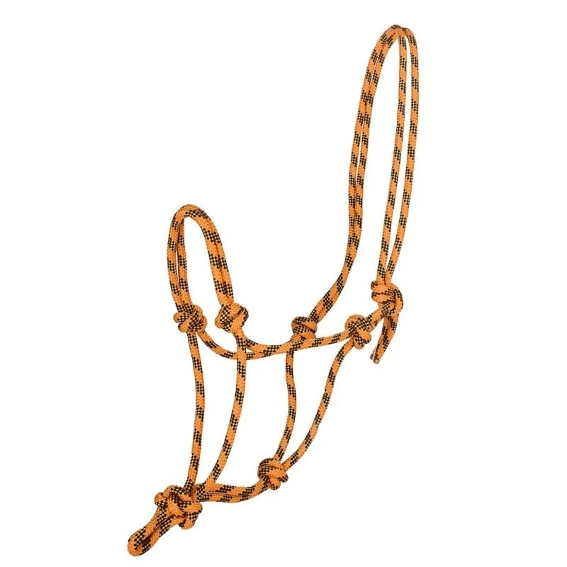 Tabelo Cowboy Rope Halter Orange/Black / Horse