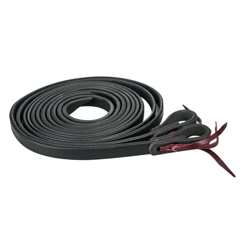 Tabelo Split Reins with Water Ties Black / 5/8" x 75'