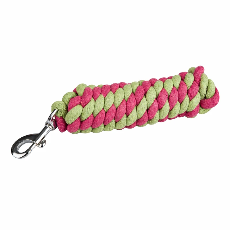 Tabelo 2-Tone Cotton Lead with Bolt Snap Hot Pink/Lime / 3/4" x 10'