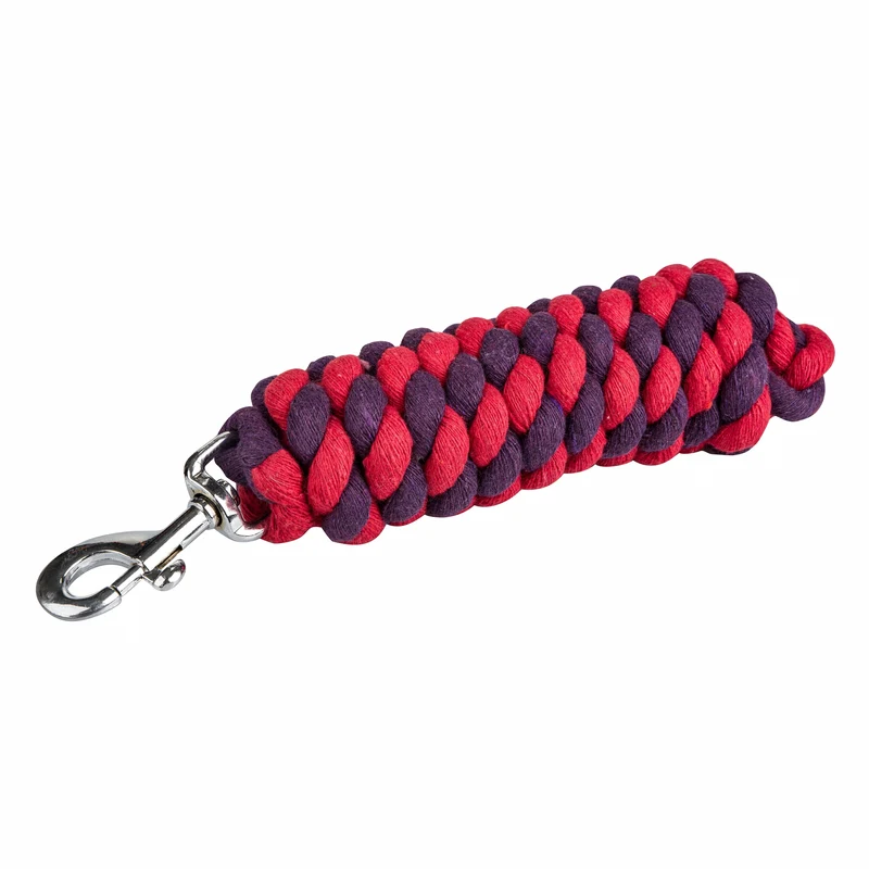 Tabelo 2-Tone Cotton Lead with Bolt Snap Red/Purple / 3/4" x 10'