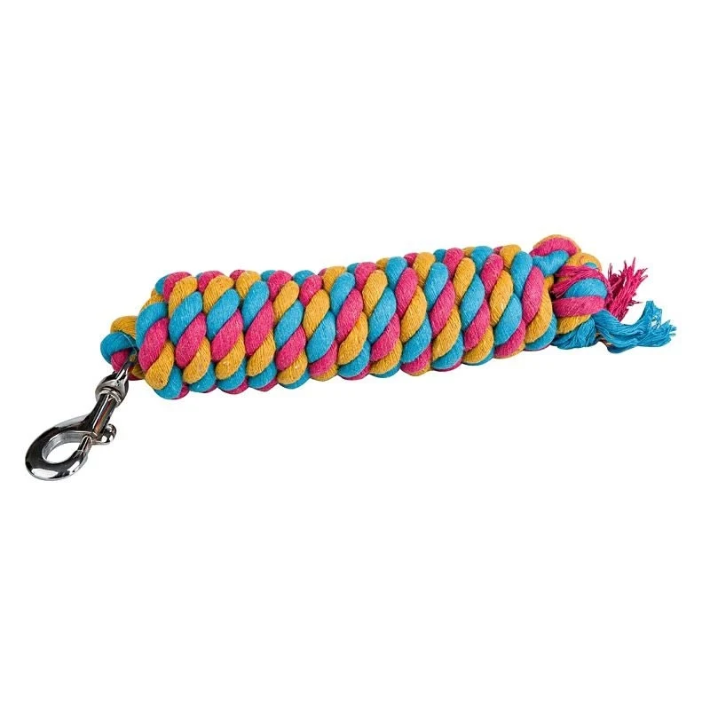 Tabelo Tri-Color Cotton Lead Aqua/Yellow/Hot Pink / 5/8" x 9'