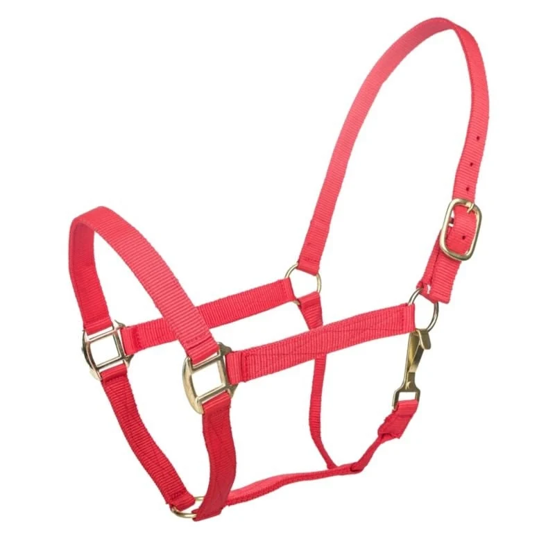 Tabelo Nylon Halter with Snap Red / XL-Horse
