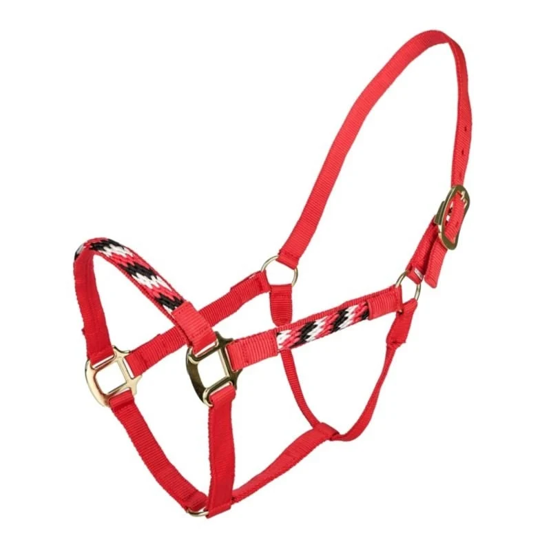 Tabelo Rope Trim Halter Red / Horse