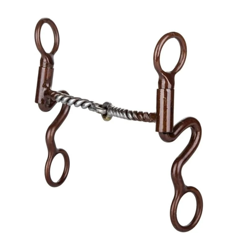 Tabelo S-Shank Twisted Wire Snaffle Bit 5 Brown Brown / 5"