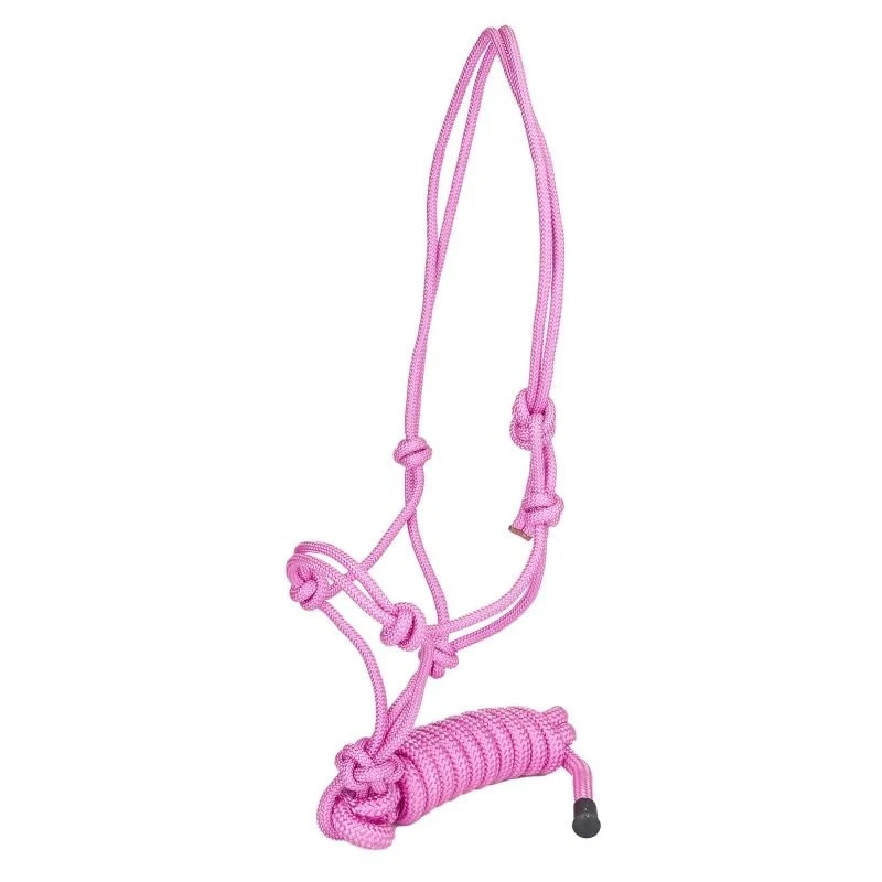 Tabelo Weanling Rope Halter with Lead Pink / Weanling