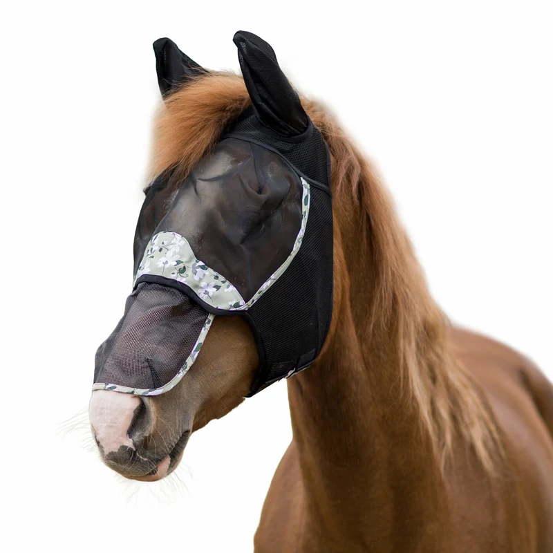 Gatsby Signature Series Comfort-Mesh Fly Mask with Ears Mint Flower / Medium/Cob
