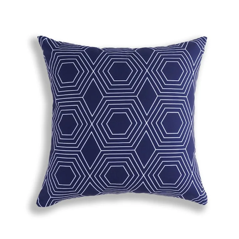 Style Selections 16-in x 16-in Polyester Outdoor Cushions Navy Geo