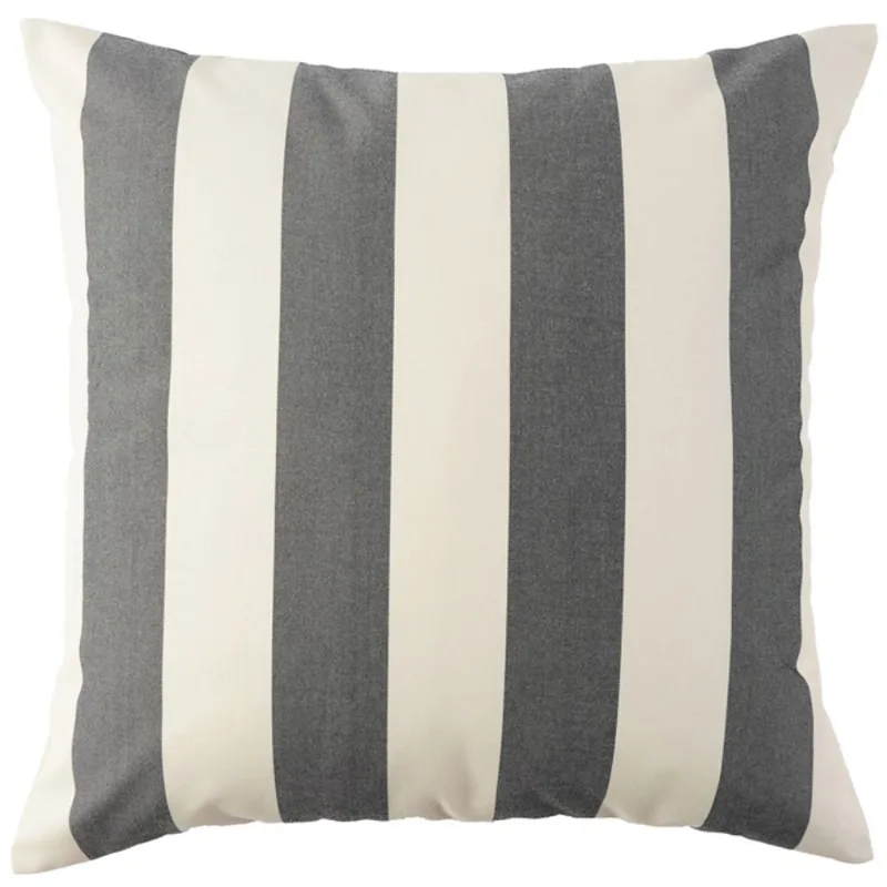 Canopii Cabana 20-in x 20-in Off-White and Grey Lined Pattern Acrylic Outdoor Decorative Cushion