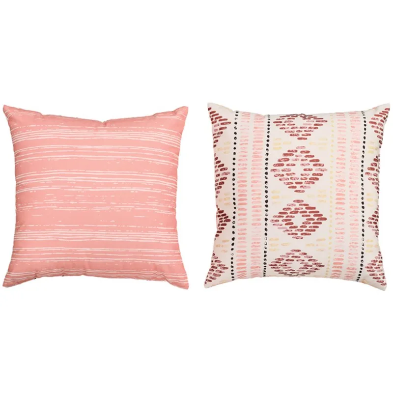 Landon & Co. 16 x 16-in Watercolour Geometric Pattern Recycled Polyester Reversible Outdoor Cushion