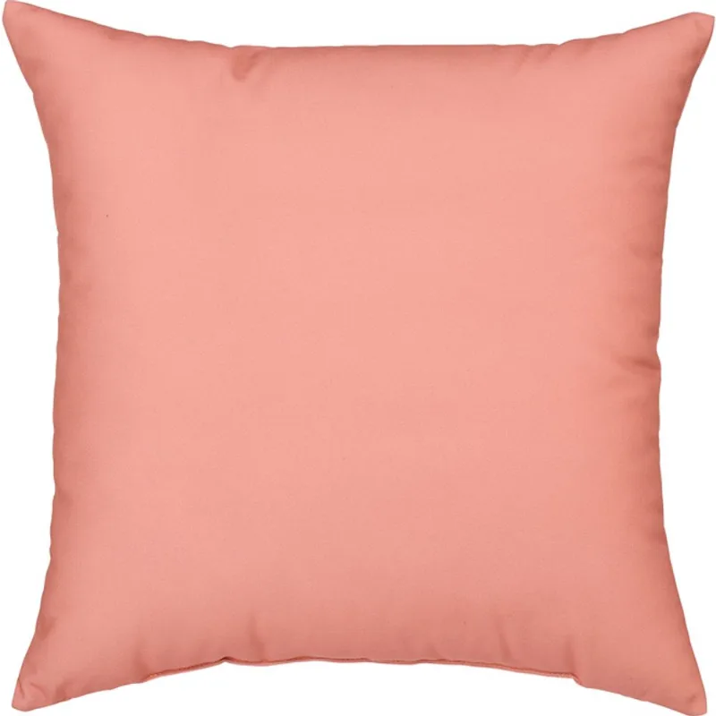 Landon & Co. 16 x 16-in Solid Coral Recycled Polyester Reversible Outdoor Cushion