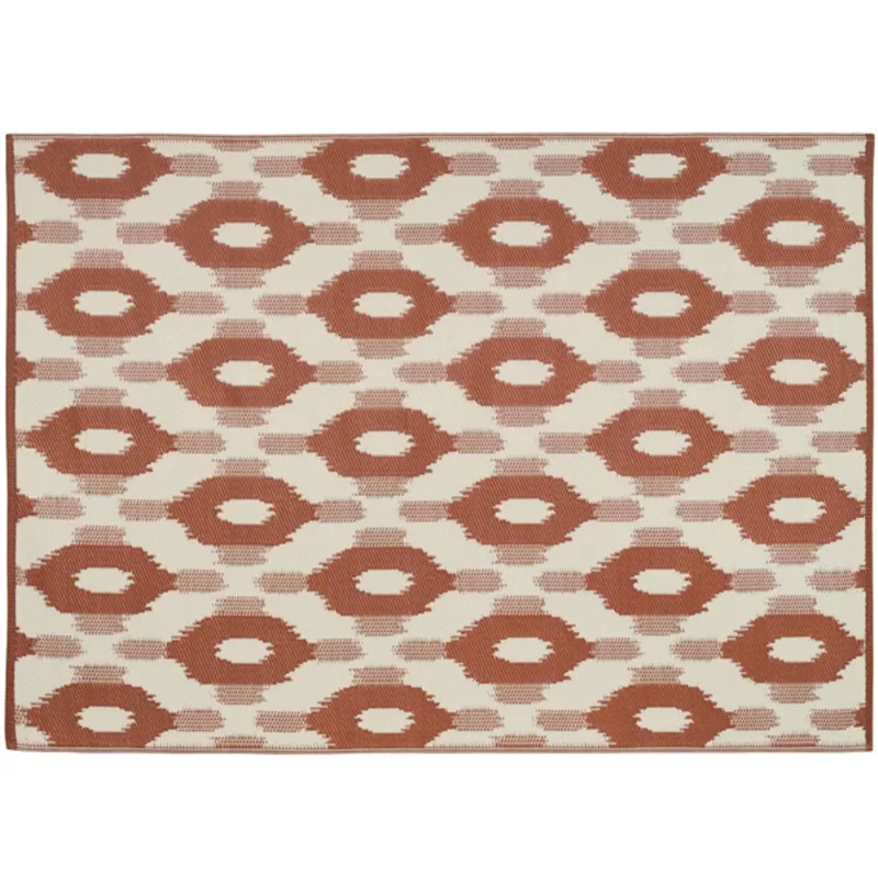 Landon & Co. Red Circles Multicolor Outdoor Woven Area Rug 5-ft x 7-ft