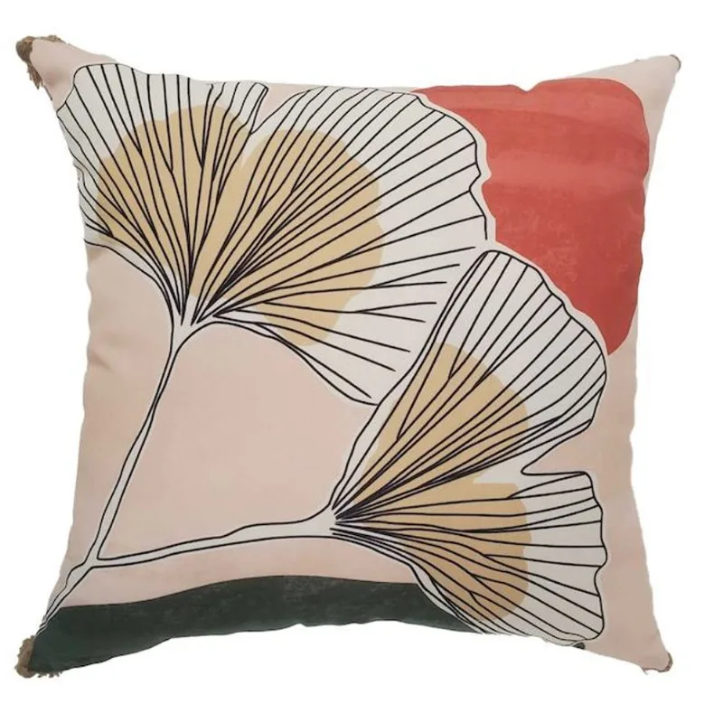 Landon & Co. 18 x 18-in Pink Ginko Leaf Outdoor Polyester Cushion