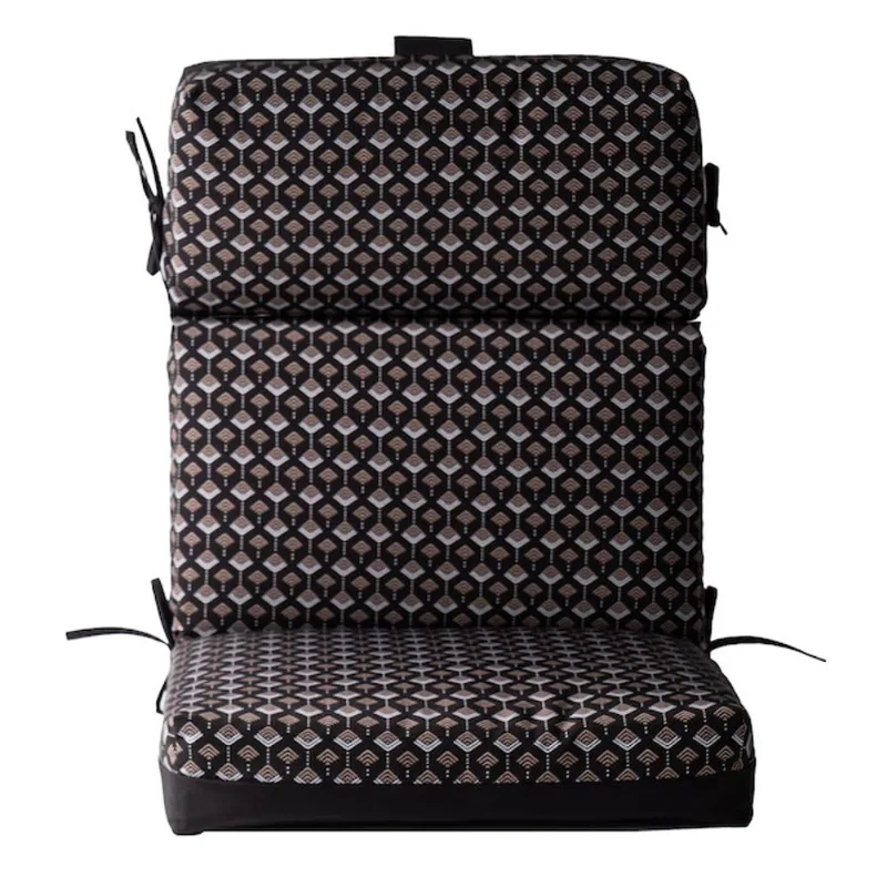 Landon & Co. Cushion 21 x 4.5 x 44-in for Outdoor Chair with High Back - Blue/Black Print