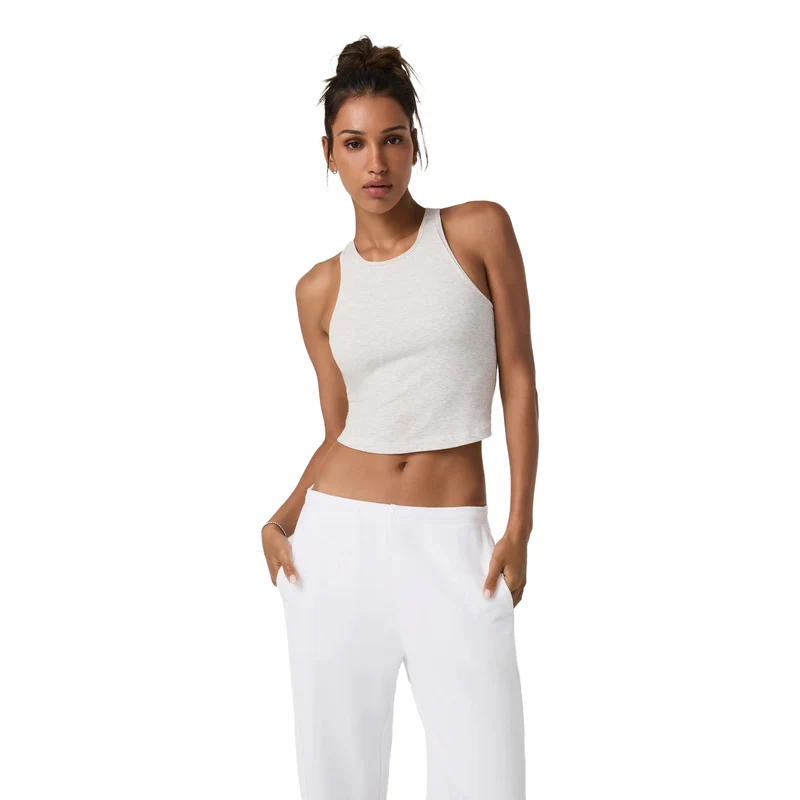 Vuori Women's Pose Plyo Tank Top WHITE HEATHER GREY / MED