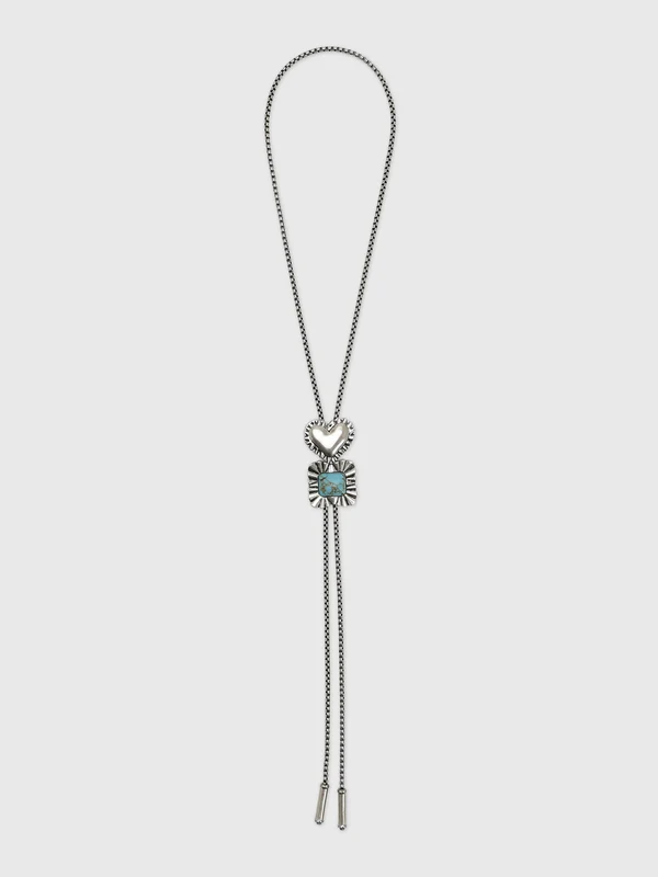 Lele Sadoughi Ruffle Heart Bolo Necklace O/S / TURQUOISE 400