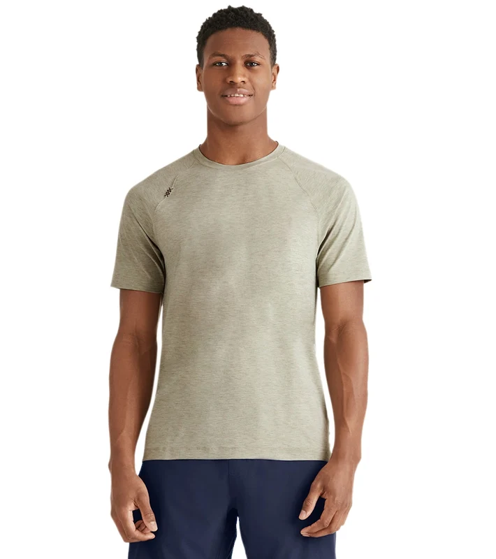 Rhone Men's Reign Tech Short Sleeve Shirt Olivine Space Dye / XL