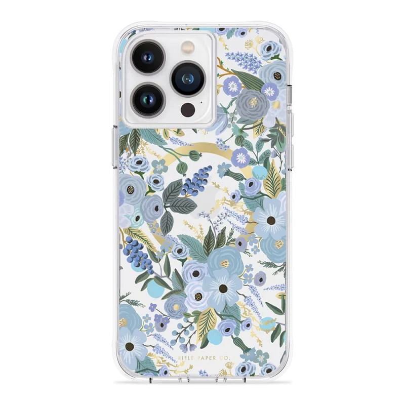 Case-Mate Rifle Paper Case for iPhone 15 Pro Max (Magsafe) - Garden Party Blue Phonnic