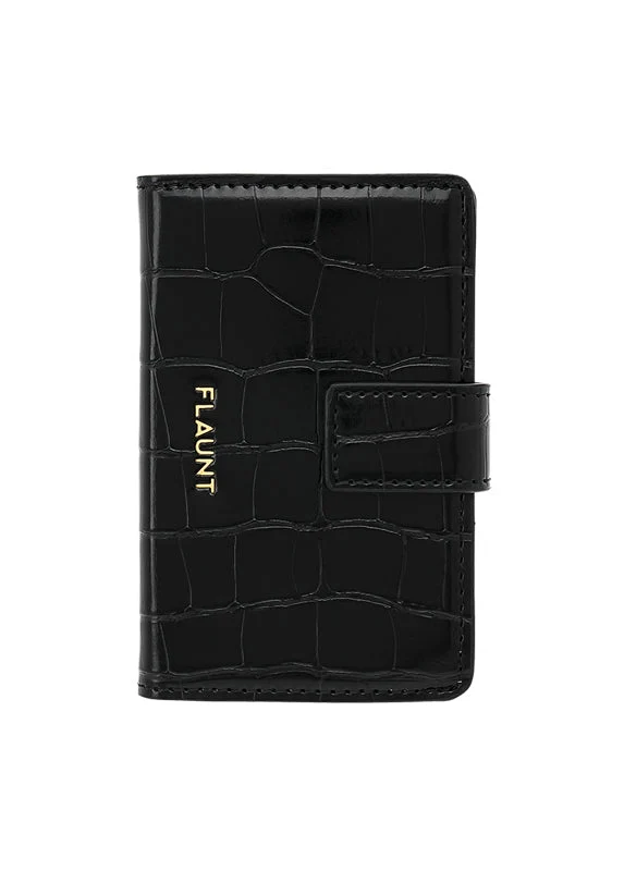 Flaunt Magnetic Wallet - Crocodile Black Phonnic