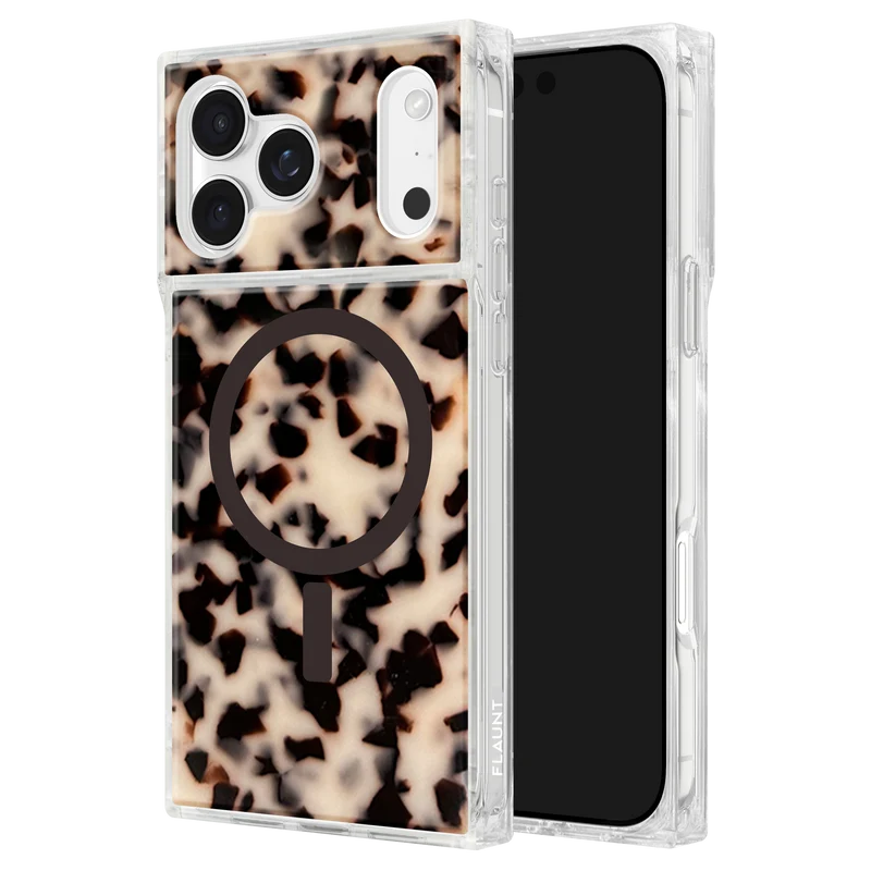 Flaunt Square Blonde Tortoise Shell for iPhone 17 Pro Phonnic