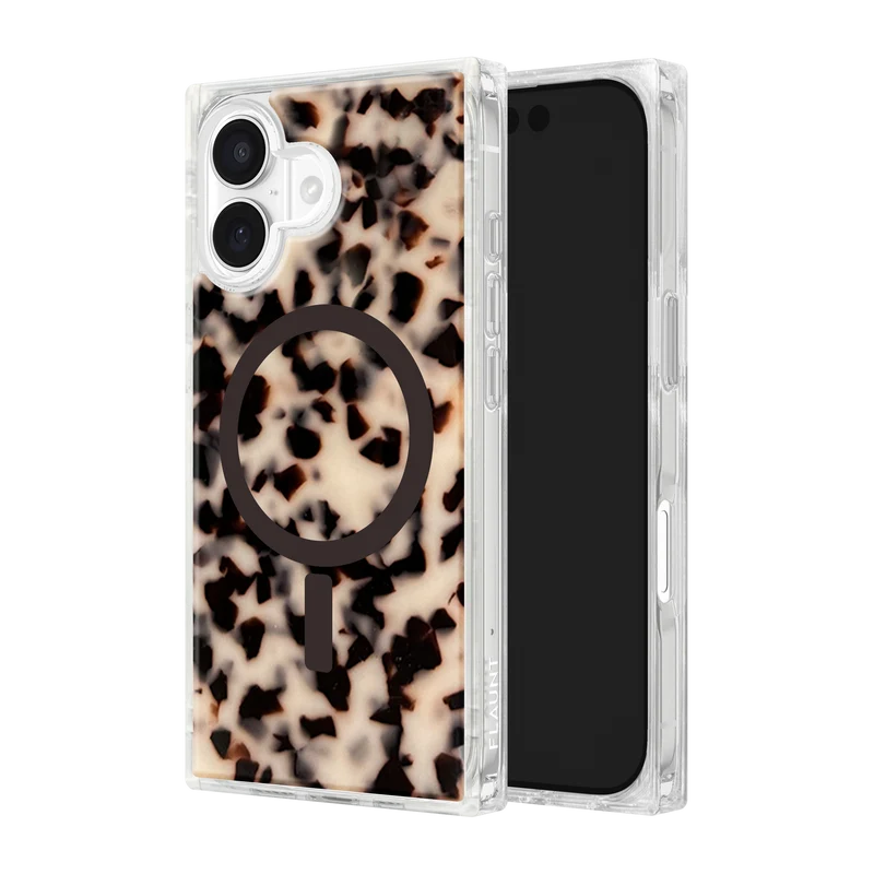 Flaunt Square Blonde Tortoise Shell for iPhone 17 Phonnic
