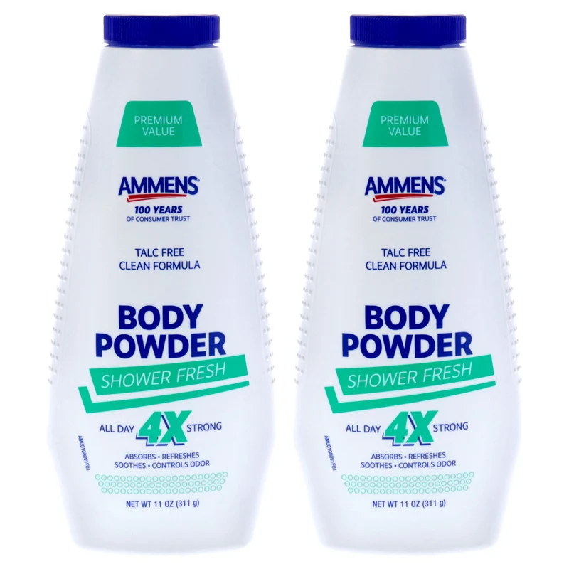 Ammens Shower Fresh Body Powder by Ammens for Unisex - 11 oz Powder - Pack of 2 11 oz