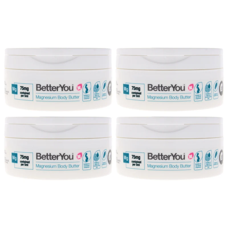 BetterYou Magnesium Body Butter by BetterYou of Unisex - 6.76 oz Body Butter - Pack of 4 6.76 oz