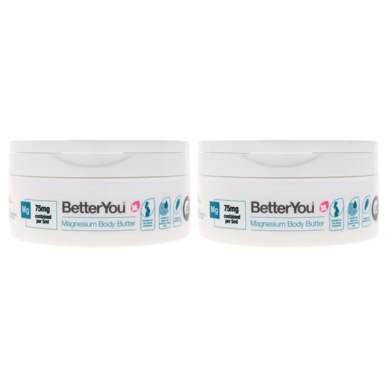 BetterYou Magnesium Body Butter by BetterYou of Unisex - 6.76 oz Body Butter - Pack of 2 6.76 oz