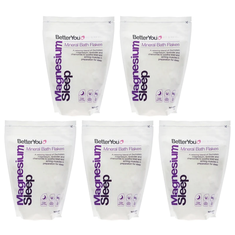 BetterYou Magnesium Sleep by BetterYou for Unisex - 35.2 oz Bath Salt - Pack of 5 35.2 oz