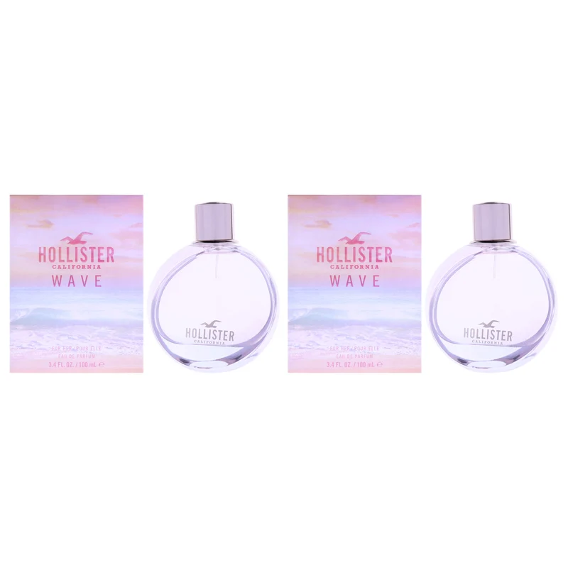 Holliste Wave - Pack of 2 by Hollister for Women - 3.4 oz EDP Spray - Pack of 2 3.4 oz