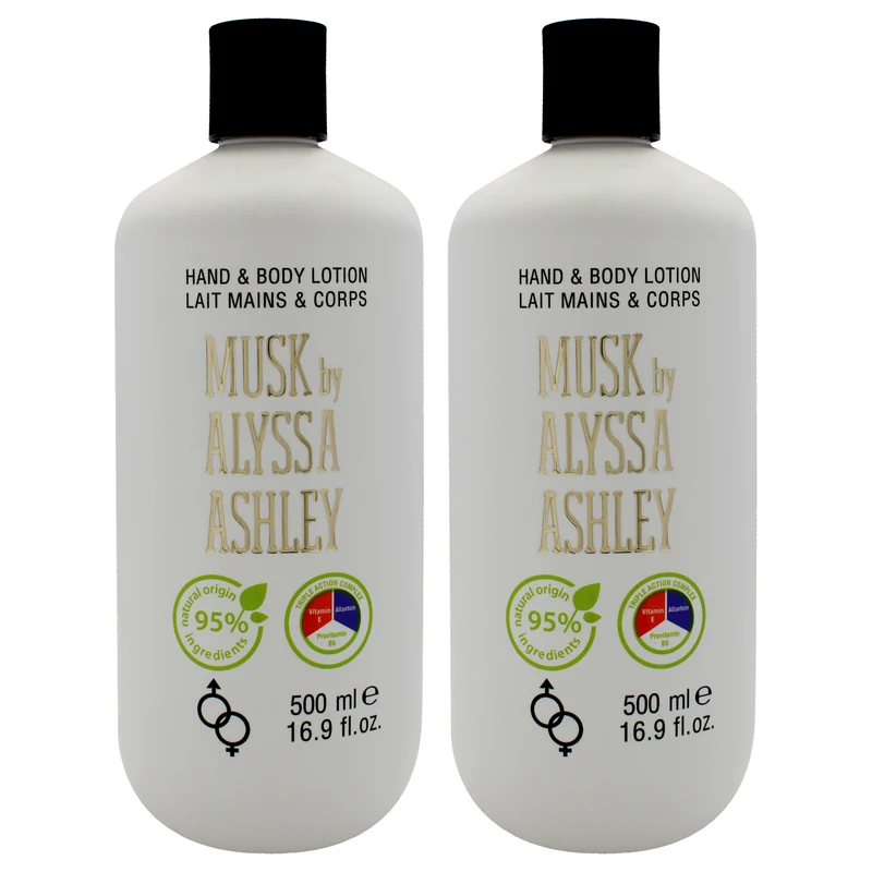 Alyssa Ashley Musk Hand Body Lotion by Alyssa Ashley for Unisex - 16.9 oz Body Lotion - Pack of 2 16.9 oz
