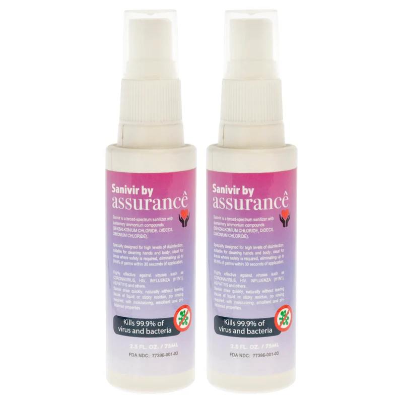 Assurance Sanivir Hand Sanitizer Solution by Assurance for Unisex - 2.5 oz Hand Sanitizer - Pack of 2 2.5 oz
