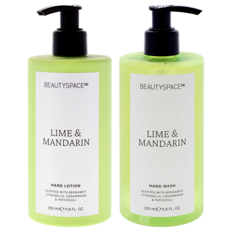 BeautySpace Beauty Space Kit by BeautySpace for Unisex - 2 Pc Kit 11.8oz Hand Wash - Lime and Mandarin, 11.8oz Hand Lotion - Lime and Mandarine 2 Pc Kit