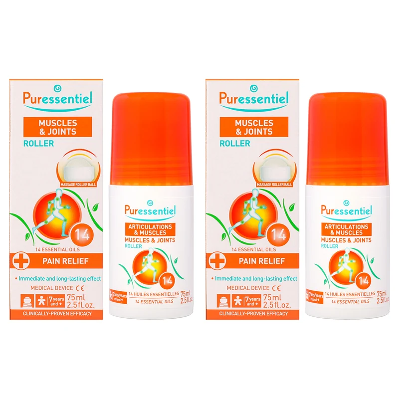 Puressentiel Muscles and Joints Roller by Puressentiel for Unisex - 2.5 oz Roll-On - Pack of 2 2.5 oz