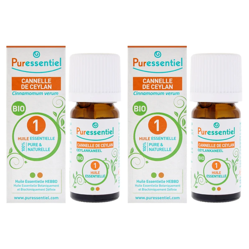 Puressentiel Organic Essential Oil - Cinnamon Ceylan by Puressentiel for Unisex - 0.17 oz Oil - Pack of 2 0.17 oz