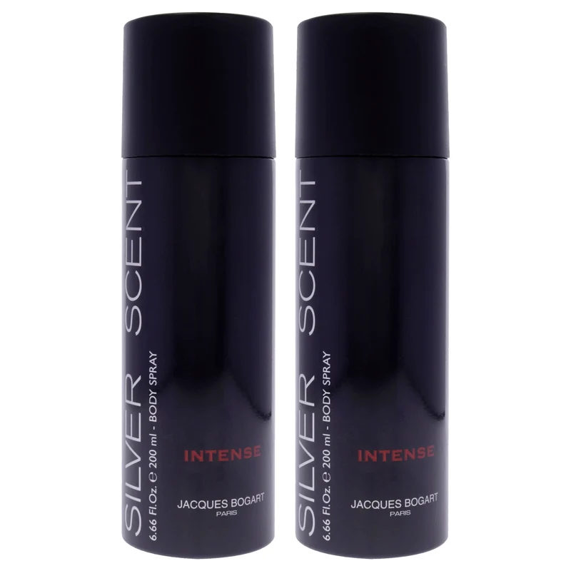 Jacques Bogart Silver Scent Intense by Jacques Bogart for Men - 6.66 oz Body Spray - Pack of 2 6.66 oz