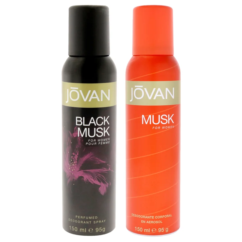 Jovan Jovan Kit by Jovan for Women - 2 Pc Kit 5oz Deodorant Spray - Musk, 5oz Deodorant Spray - Black Musk 2 Pc Kit