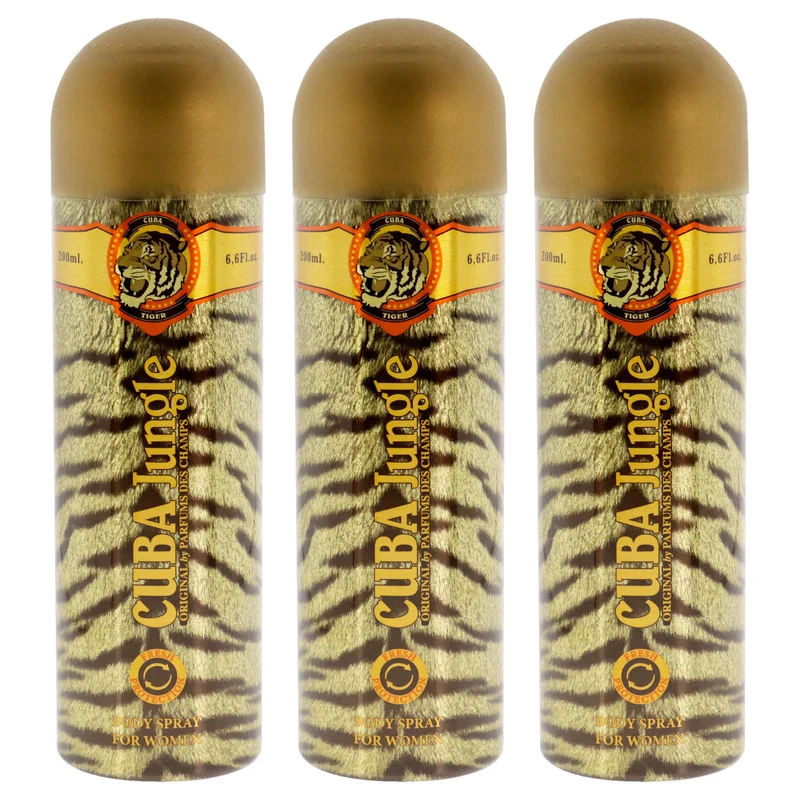 Cuba Cuba Jungle Tiger by Cuba for Women - 6.6 oz Body Spray - Pack of 3 6.6 oz