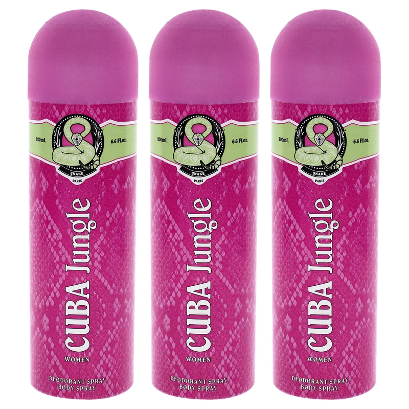 Cuba Cuba Jungle Snake by Cuba for Women - 6.6 oz Body Spray - Pack of 3 6.6 oz