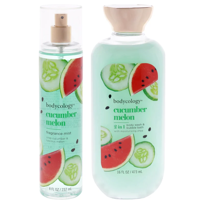 Bodycology Bodycology Kit by Bodycology for Women - 2 Pc Kit 8oz Fragrance Mist - Cucumber Melon, 16oz 2 in 1 Body Wash and Bubble Bath - Cucumber Melon 2 Pc Kit