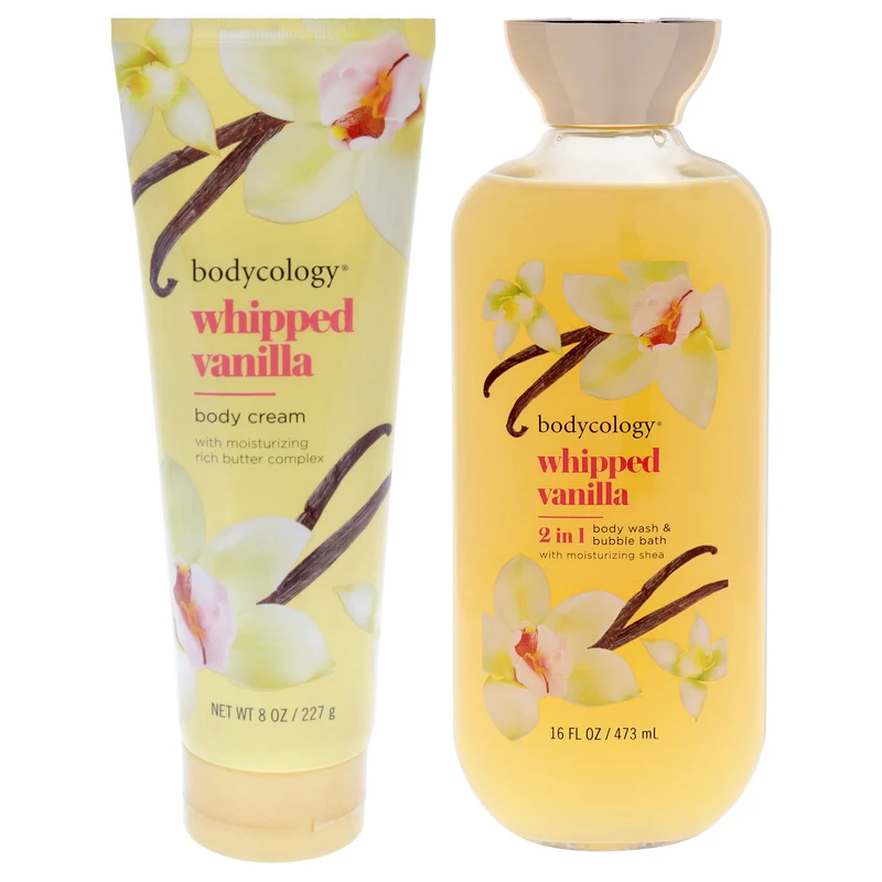 Bodycology Bodycology Kit by Bodycology for Women - 2 Pc Kit 8oz Body Cream - Whipped Vanilla, 16oz 2 in 1 Body Wash and Bubble Bath - Whipped Vanilla 2 Pc Kit