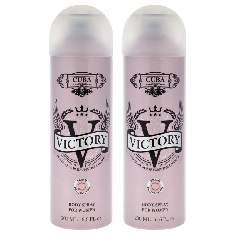 Cuba Victory by Cuba for Women - 6.6 oz Body Spray - Pack of 2 6.6 oz