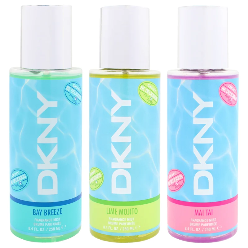 Donna Karan DKNY Be Delicious Pool Party Kit by Donna Karan for Women - 3 Pc Kit 8.4oz DKNY Be Delicious Pool Party - Bay Breeze Fragrance Mist, 8.4oz DKNY Be Delicious Pool Party - Lime Mojito Fragrance Mist, 8.4oz DKNY Be Delicious Pool Party - Mai Tai 3 Pc Kit