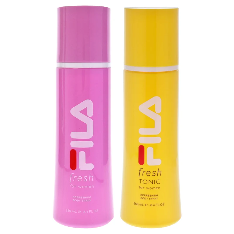 Fila Fila Fresh Kit by Fila for Women - 2 Pc Kit 8.4oz Fila Fresh Yellow Body Spray, 8.4oz Fila Fresh Body Spray 2 Pc Kit