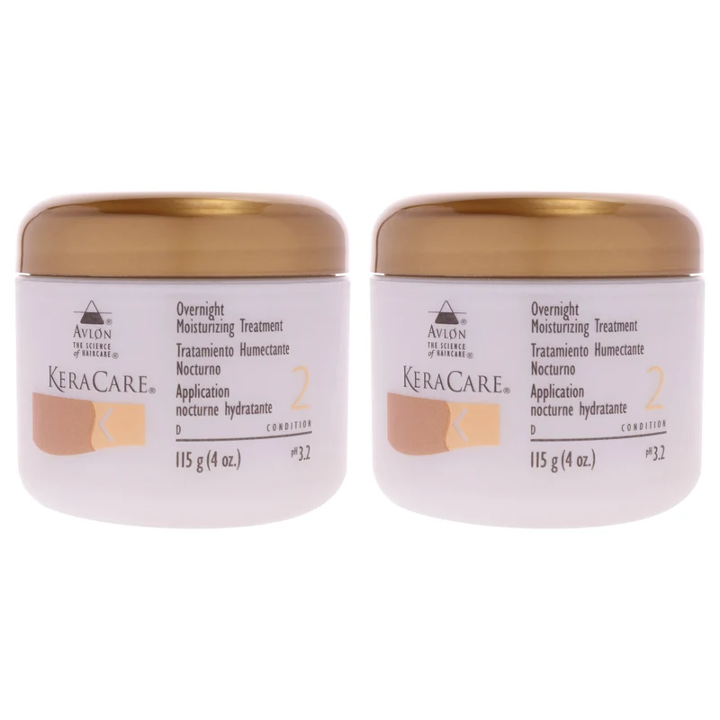 Avlon KeraCare Overnight Moisturizing Treatment by Avlon for Unisex - 4 oz Treatment - Pack of 2 4 oz