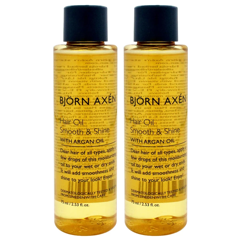 Bjorn Axen Hair Oil Smooth and Shine - Argan Oil by Bjorn Axen for Unisex - 2.53 oz Oil - Pack of 2 2.53 oz
