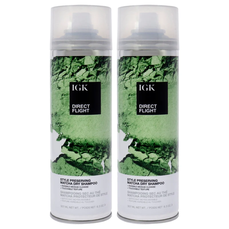 IGK Direct Flight Matcha Dry Shampoo by IGK for Unisex - 6.3 oz Dry Shampo - Pack of 2 6.3 oz
