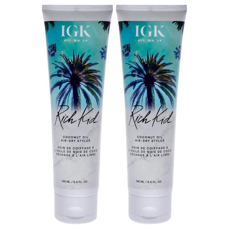 IGK Rich Kid Wave Enhancing Air Dry Cream by IGK for Unisex - 5 oz Oil - Pack of 2 5 oz