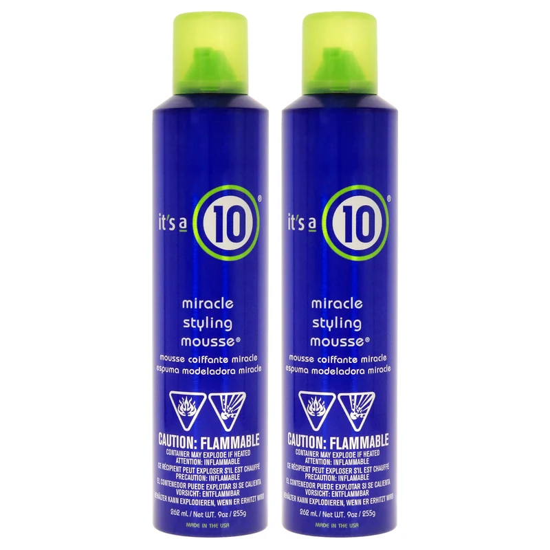 It's A 10 Miracle Styling Mousse by Its A 10 for Unisex - 9 oz Mousse - Pack of 2 9 oz